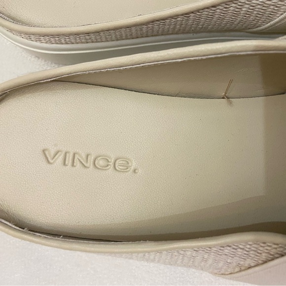 Vince Blair Cream Knit Slip-On Sneakers Mules Minimalist Casual Chic us 7 - Picture 2 of 9